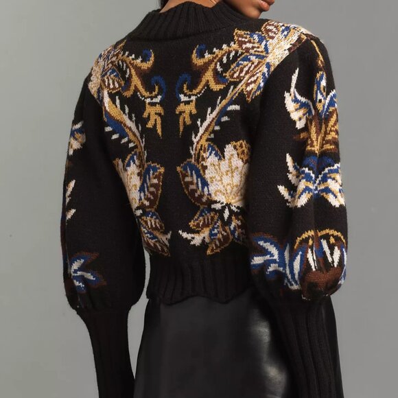 Farm Rio Arabesque Balloon-Sleeve Sweater Size Large - Picture 2 of 12